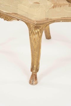 Sedia pantofola in legno dorato neoclassico italiano