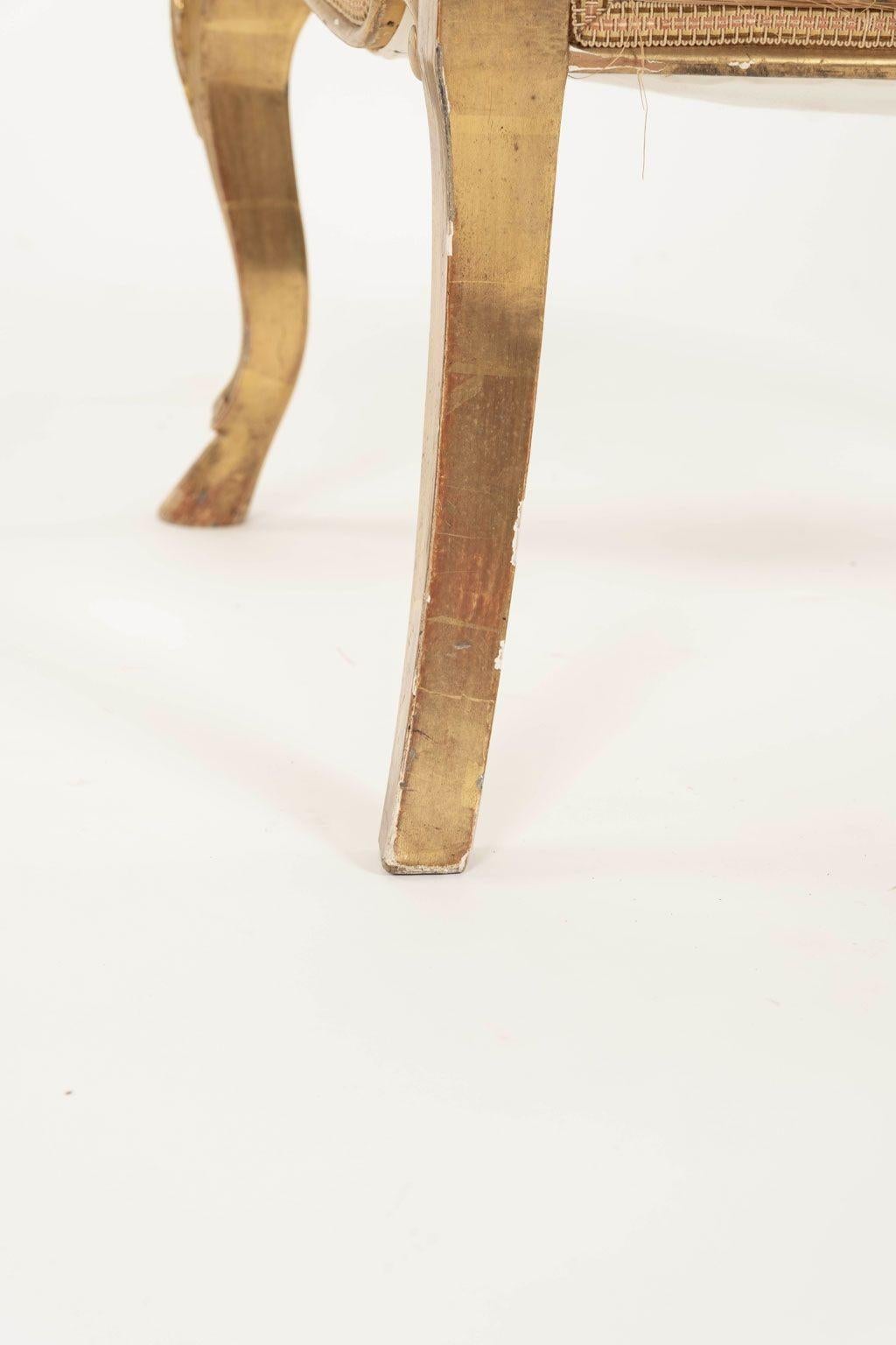 Neoclassical Italian Giltwood Slipper Chair For Sale 2