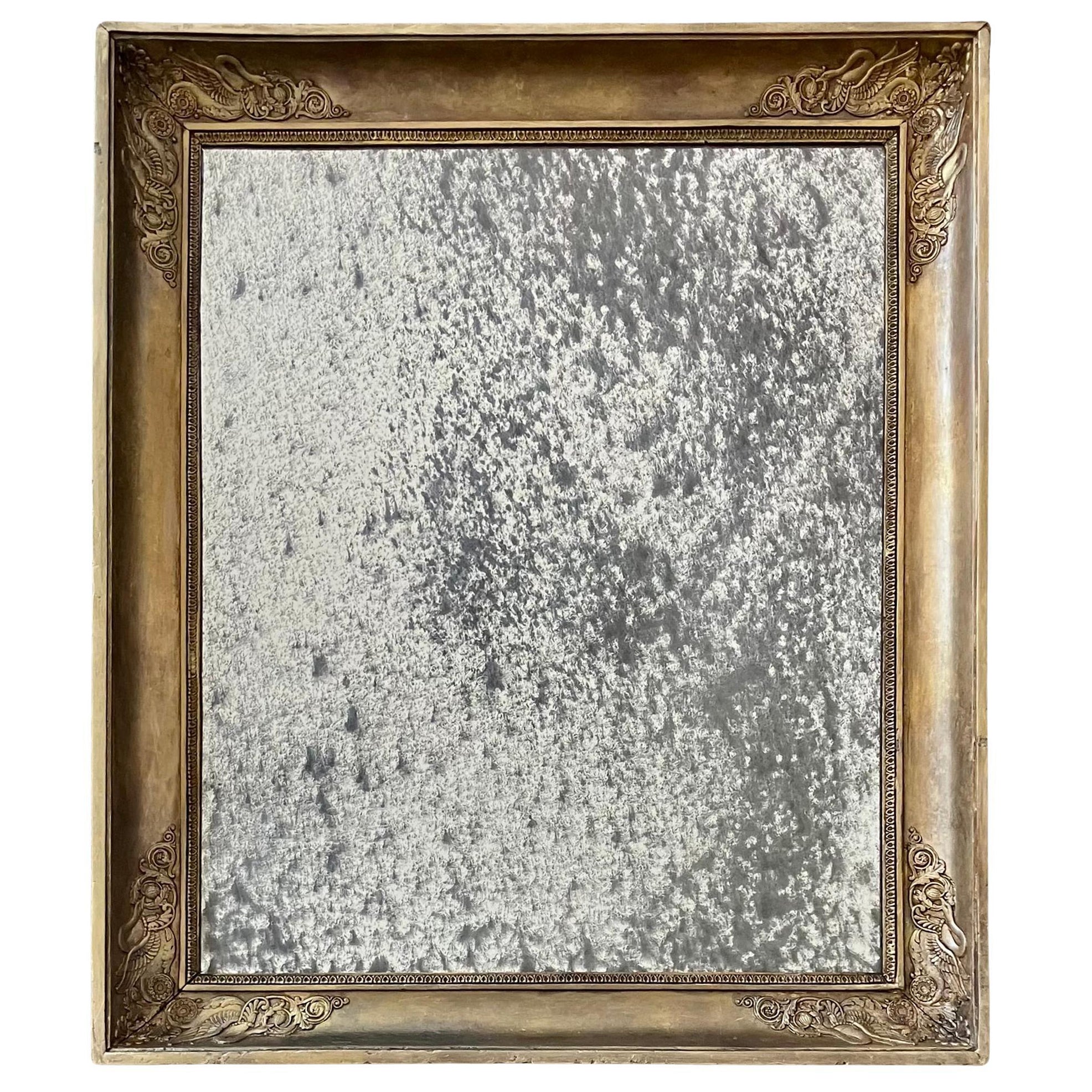 Neoclassical Italian Gold Carved Mirror For Sale