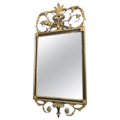 Miroir italien néoclassique en feuilles d'or avec cadre en bois