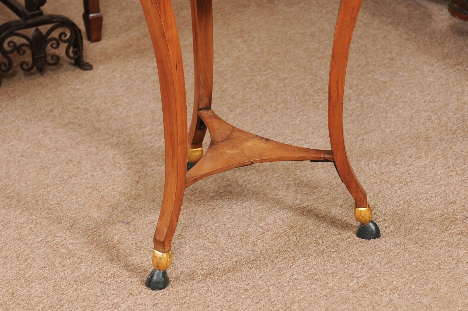Neoclassical Italian Gueridon Side Table with Hoofed Feet 6