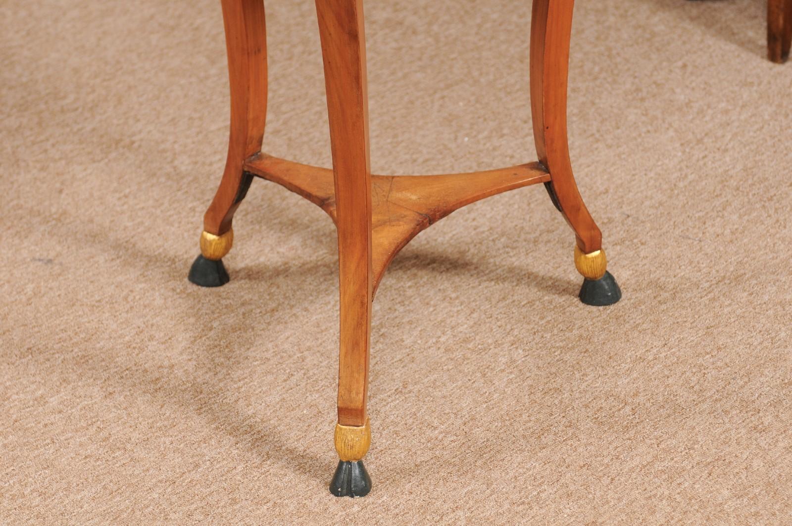 Neoclassical Italian Gueridon Side Table with Hoofed Feet 3