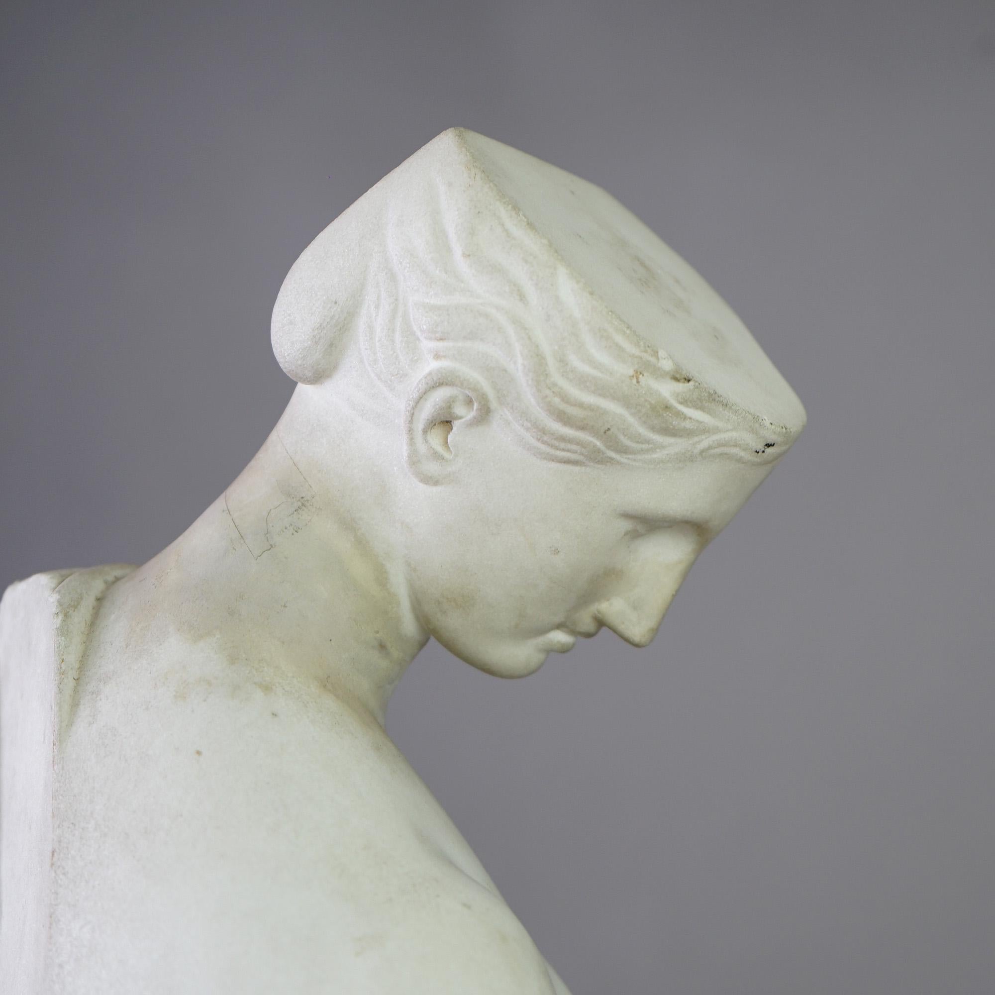 Neoclassical Italian Marble Sculpture, Psyche of Capua, Signed Gaëta Rossi Fece  7