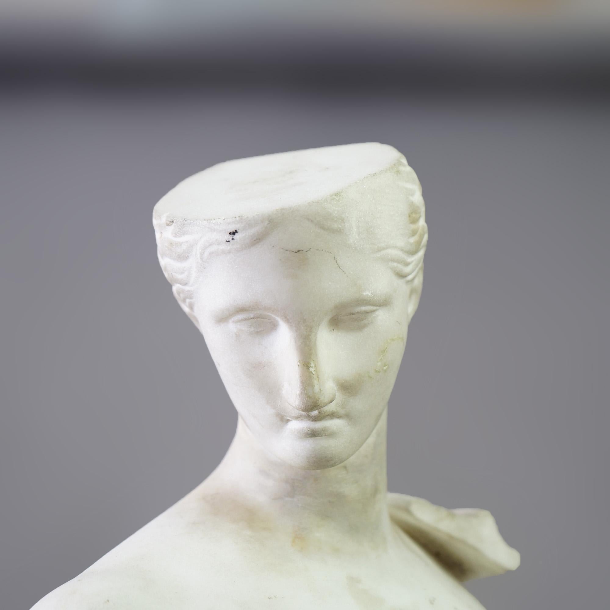 Neoclassical Italian Marble Sculpture, Psyche of Capua, Signed Gaëta Rossi Fece  4