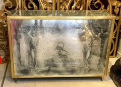 Neoclassical Italian Mirror, Glass and Brass Console
