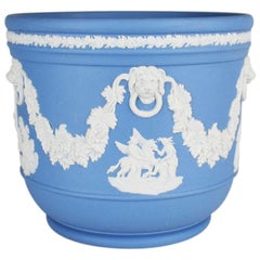 Cache-pot ou pot de fleurs néoclassique en jaspe bleu Wedgwood de Wedgwood:: Angleterre