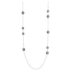 Rhodium Plated Sterling Silver Neoclassical Ladies Necklace