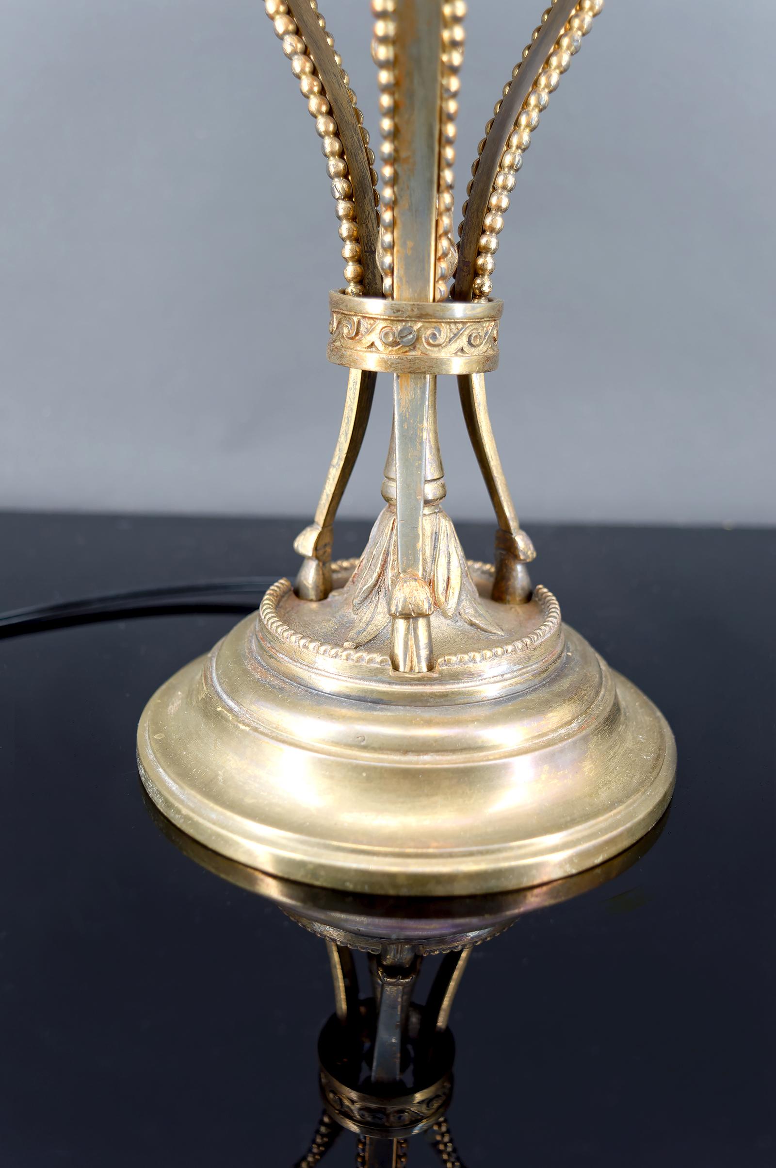 Neoklassizistische Lampe, Straußenei und Athener Bronzemontierung mit Tiermotiv, Frankreich im Angebot 4