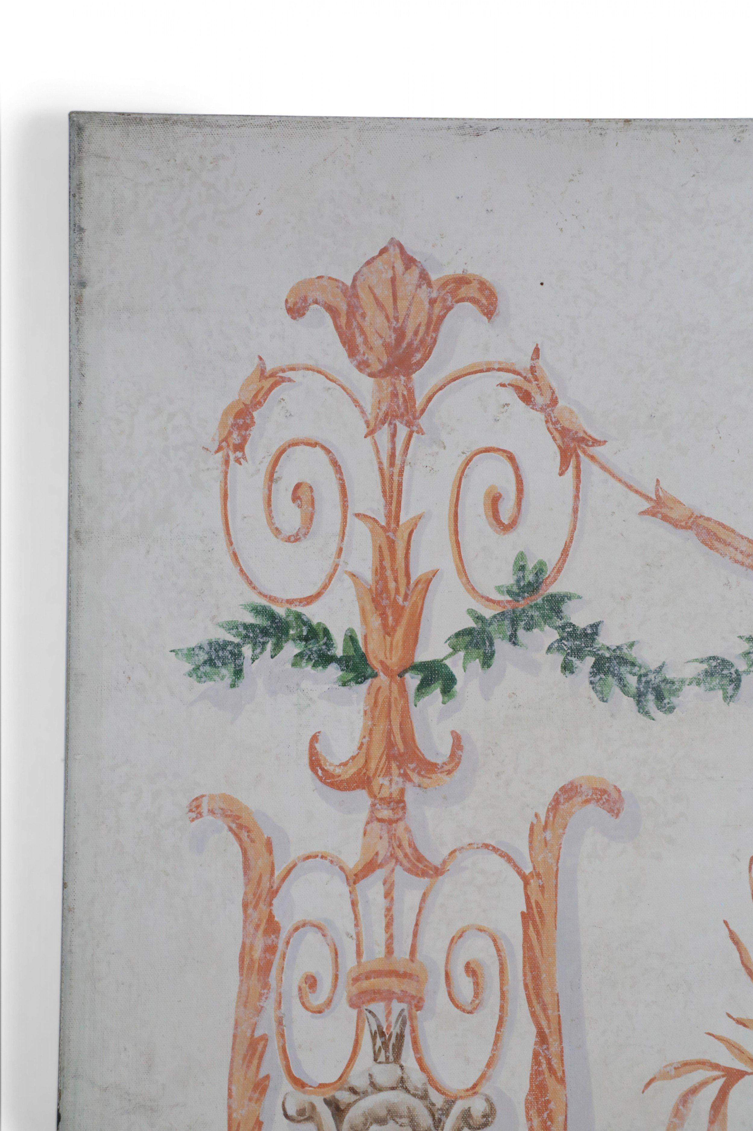 Neoclassico Quadro di paesaggio neoclassico con sirena e ornamenti floreali in vendita