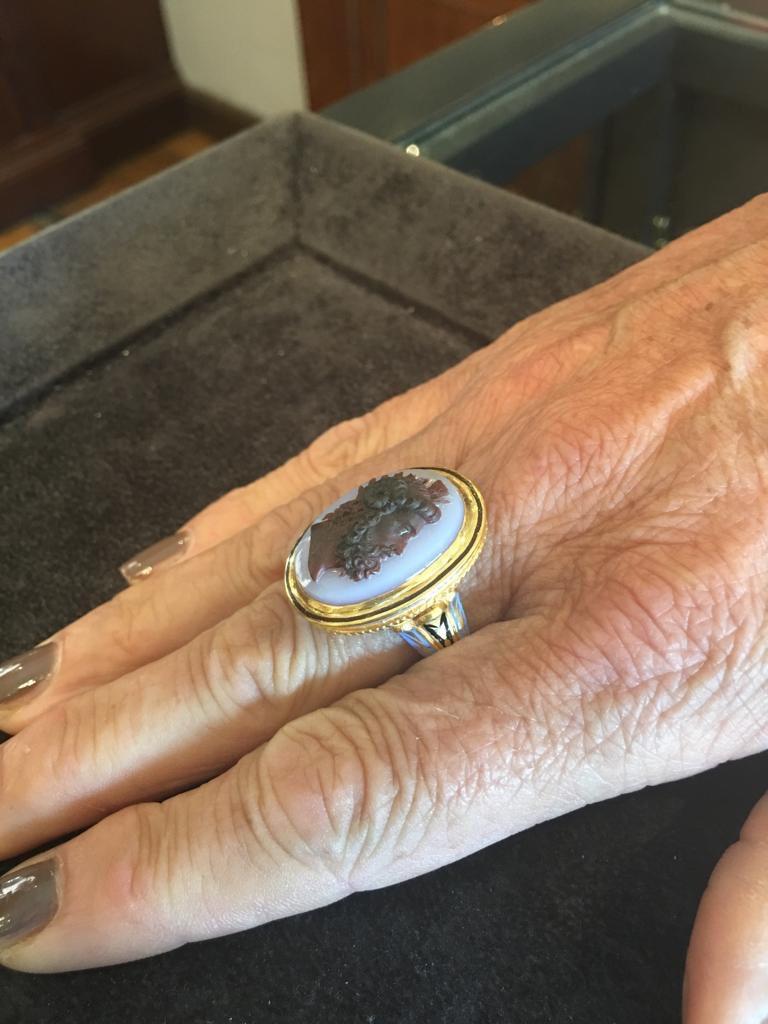 Agate Zeus Neoclassical Cameo Ring at 1stDibs | triton rings