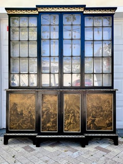 Neoclassical Hand-Painted Library Bookcase and Display Cabinet, English 20th C.