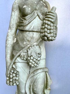 Neoclassical Life-Size Greek Goddess with Grapes Marble Sculpture Statue