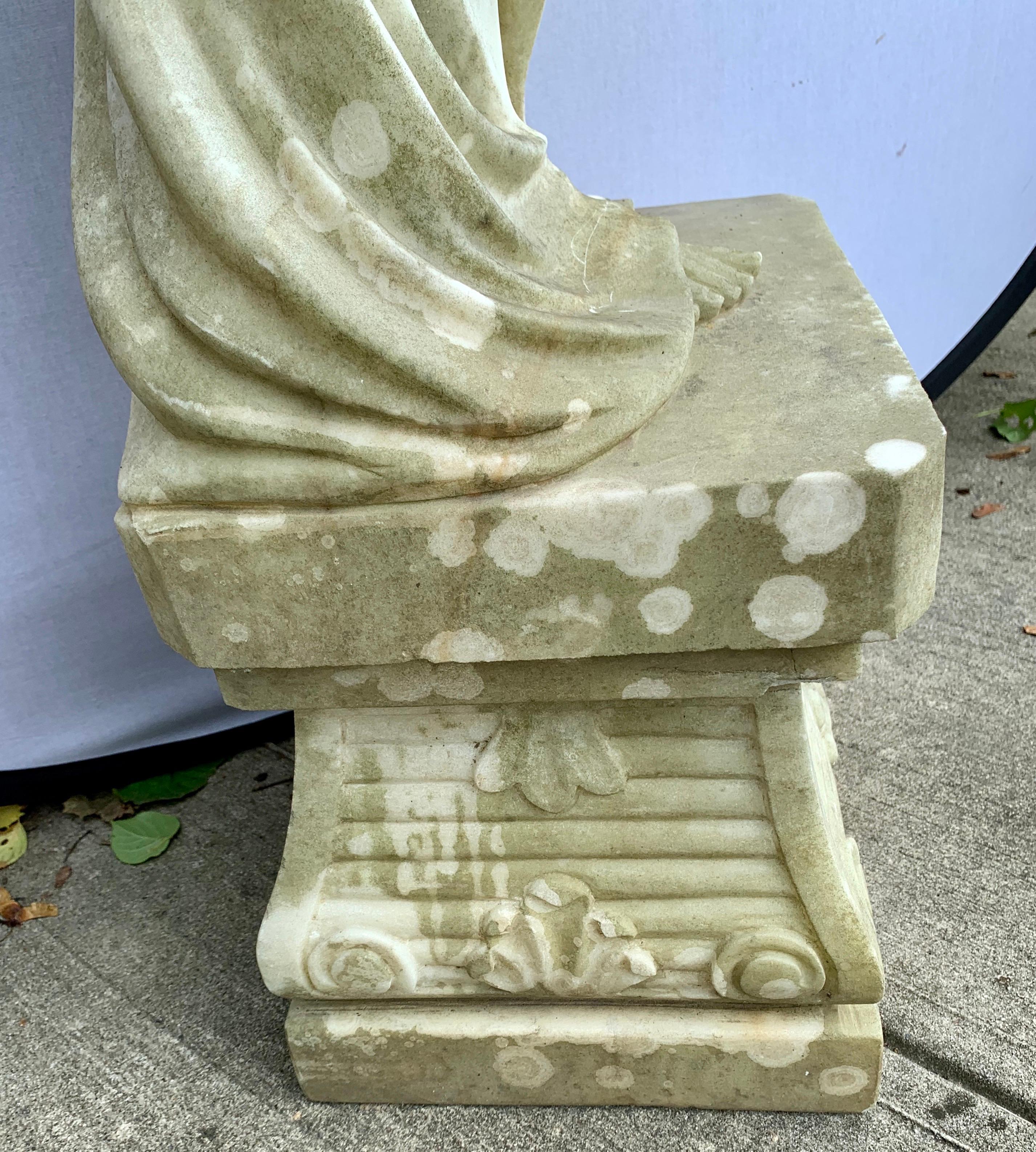 Neoclassical Life-Size Greek Goddess with Grapes Marble Sculpture Statue In Good Condition For Sale In West Hartford, CT