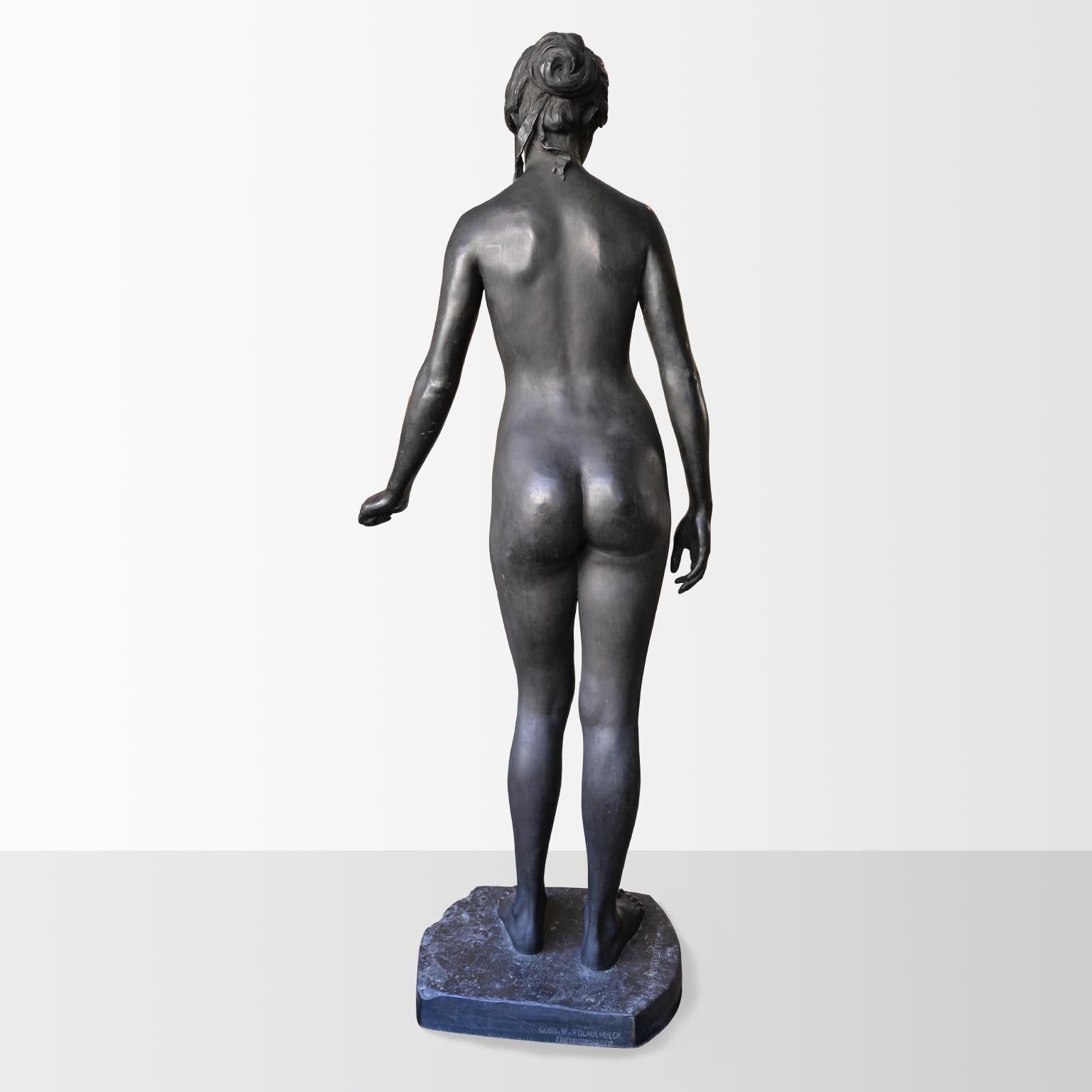 Patinated Neoclassical Lifesize Bronze Statue of Psyche, Ludvig Brandstrup, Denmark, 1898 For Sale