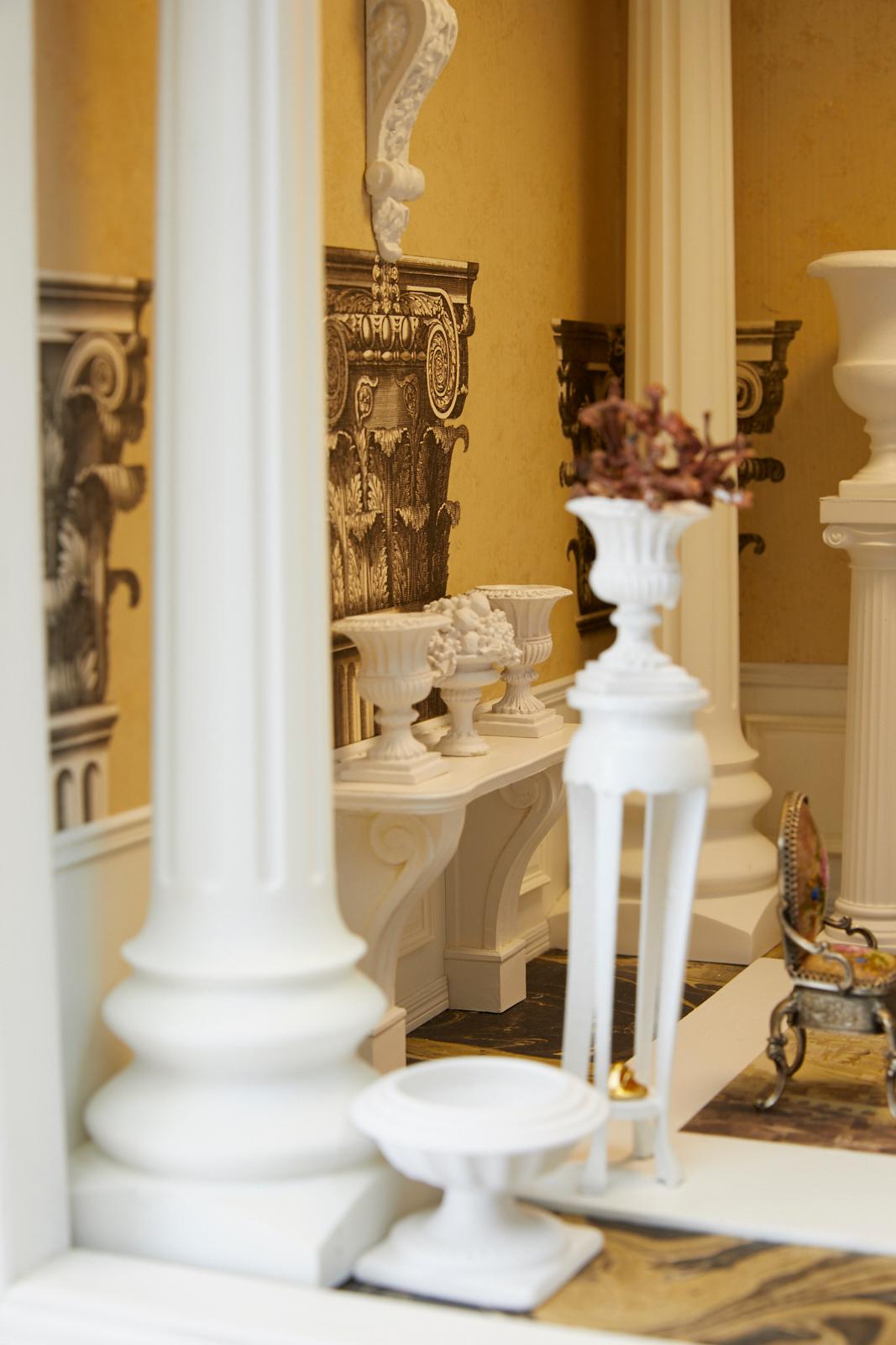 Painted Neoclassical London Museum Miniature Doll House by Tom Roberts