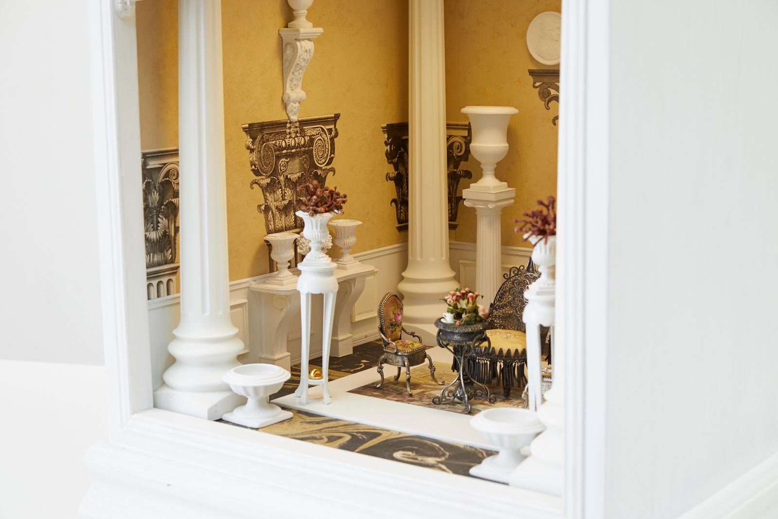 Metal Neoclassical London Museum Miniature Doll House by Tom Roberts