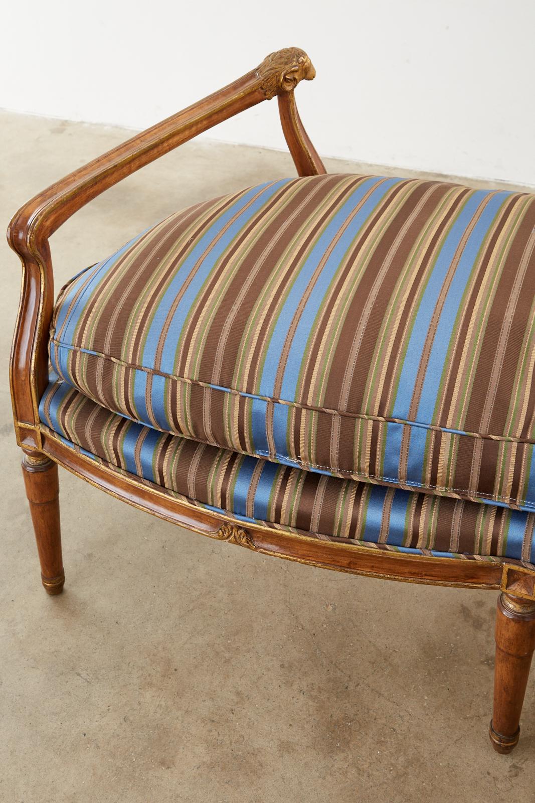Neoclassical Louis XVI Style Backless Bench Settee 3