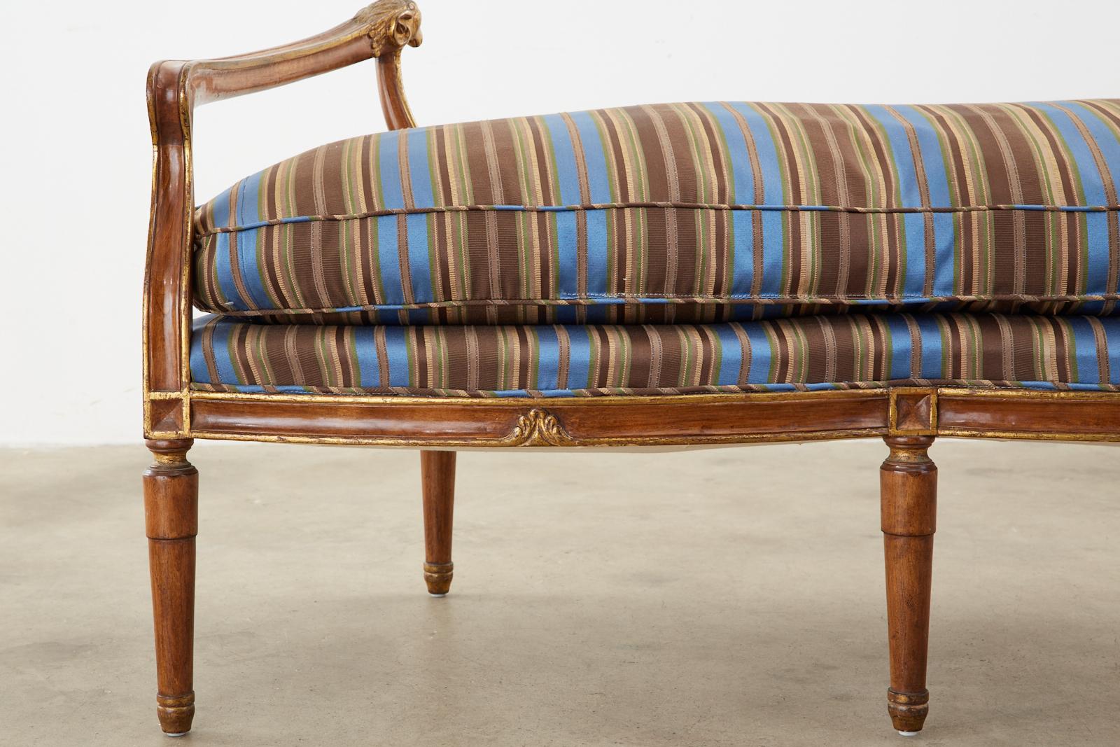 Neoclassical Louis XVI Style Backless Bench Settee 5
