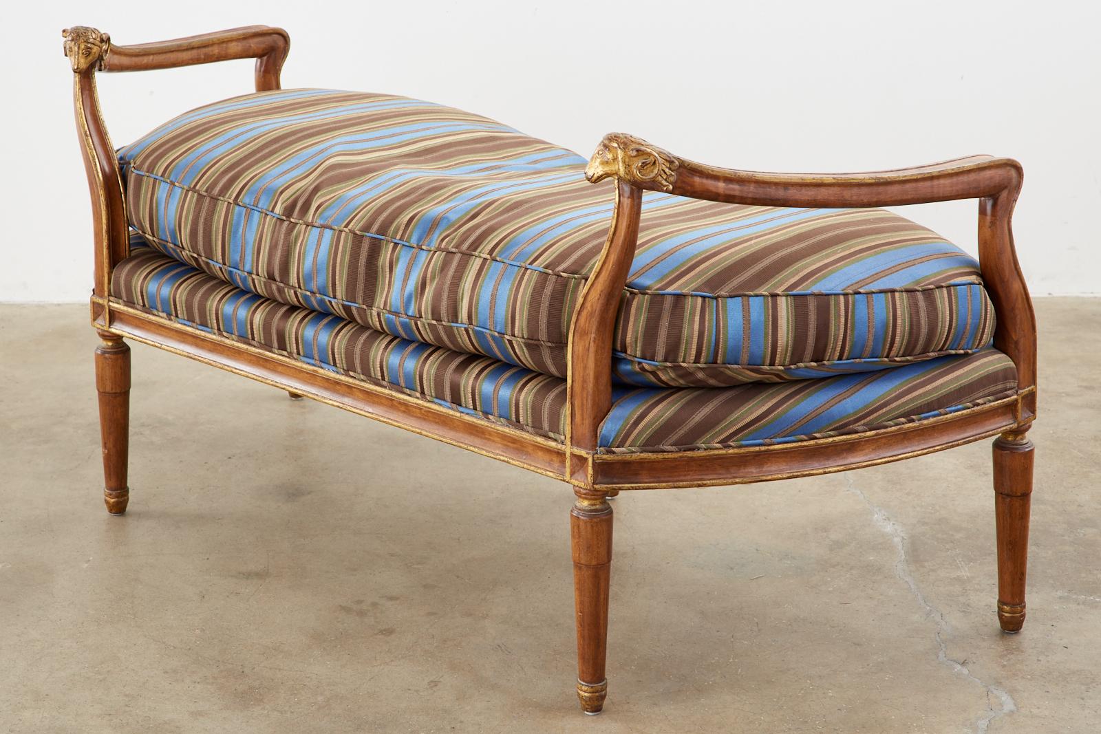 American Neoclassical Louis XVI Style Backless Bench Settee