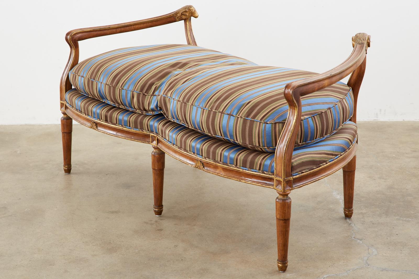 Neoclassical Louis XVI Style Backless Bench Settee In Good Condition In Rio Vista, CA