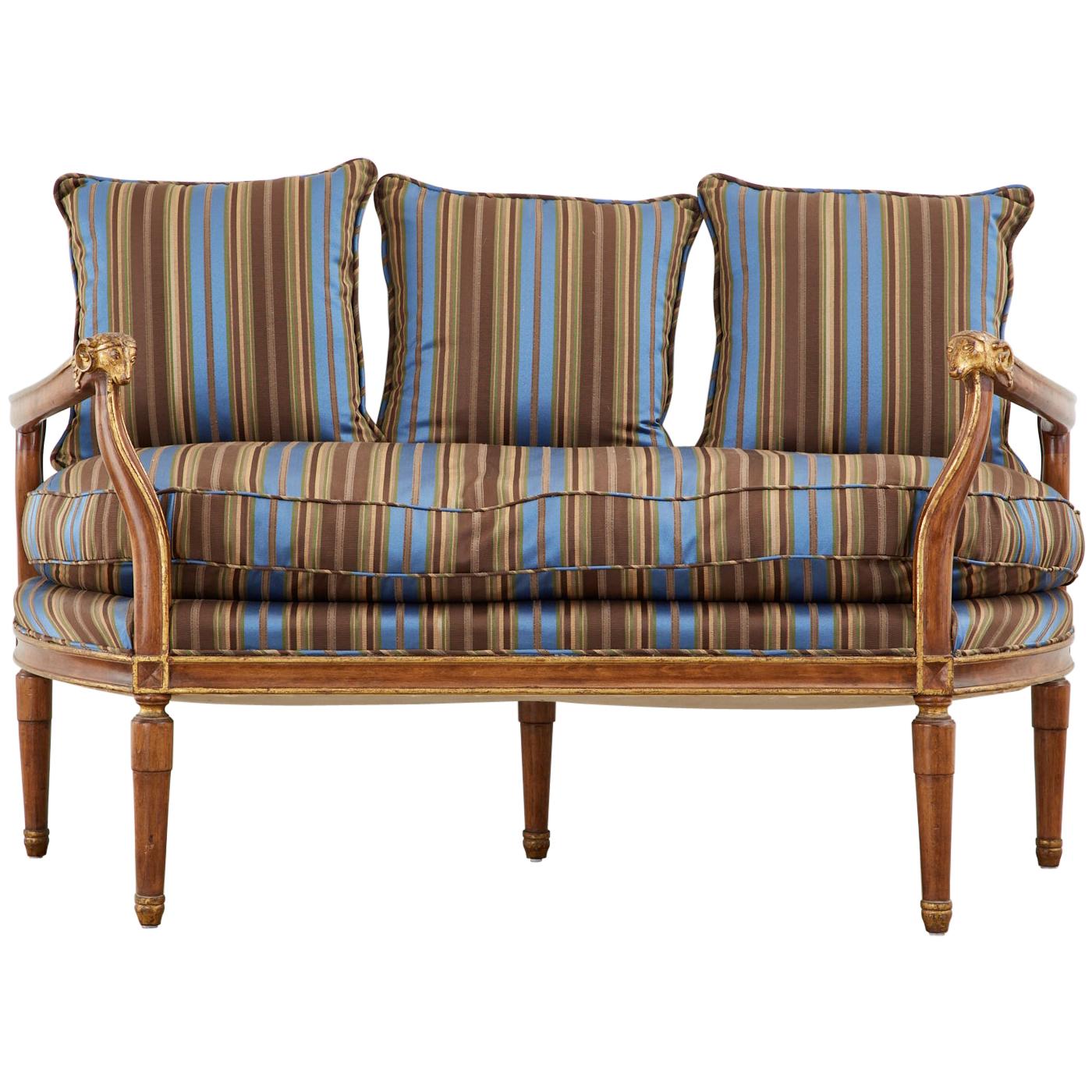 Neoclassical Louis XVI Style Backless Bench Settee