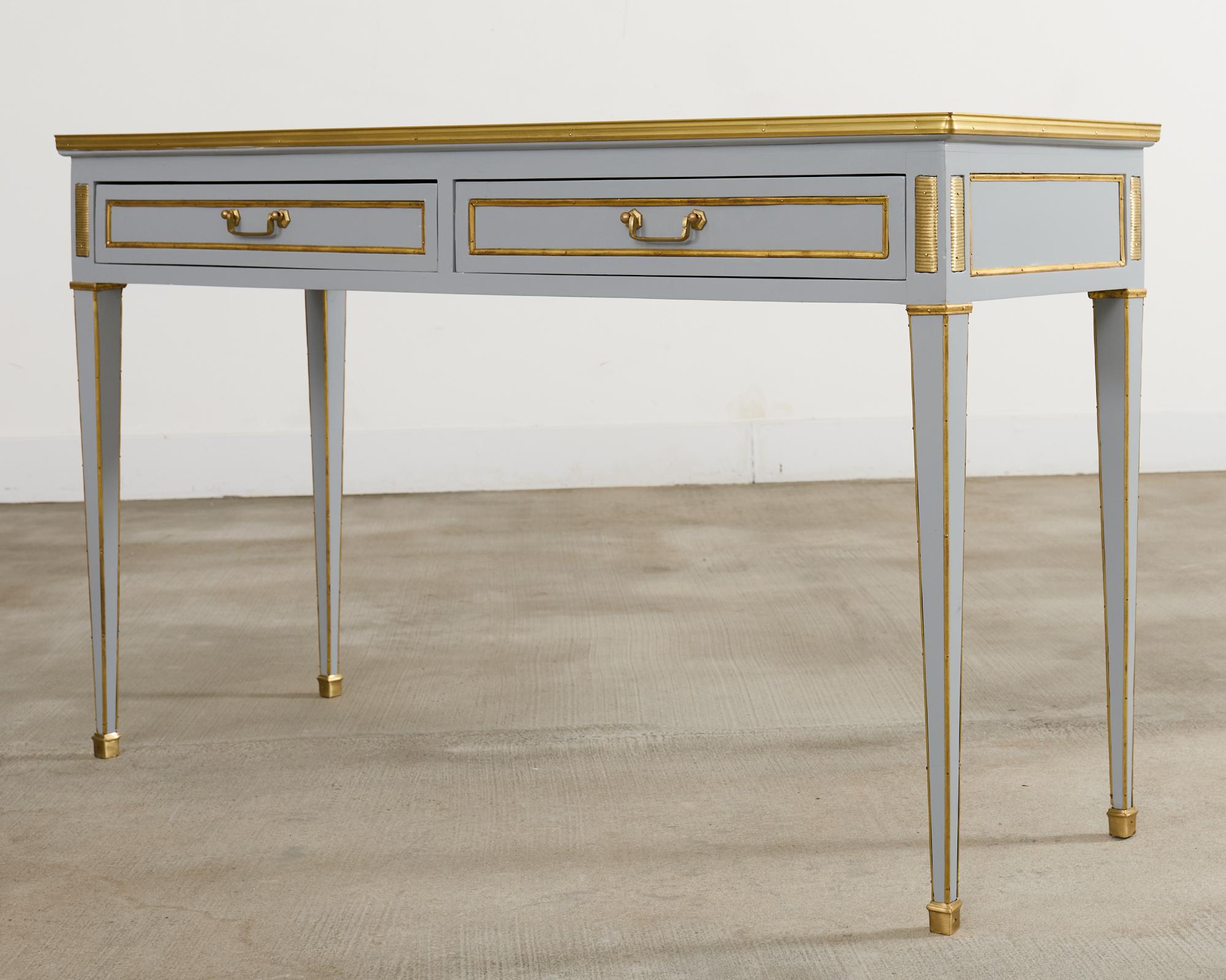 Neoclassical Louis XVI Style Bronze Mounted Marble Top Console Desk For Sale 7