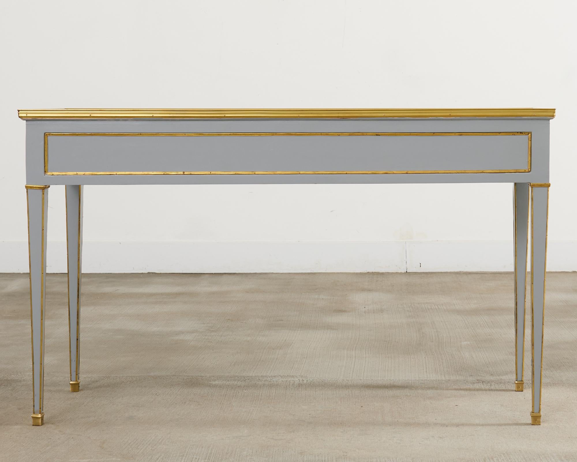 Neoclassical Louis XVI Style Bronze Mounted Marble Top Console Desk For Sale 12
