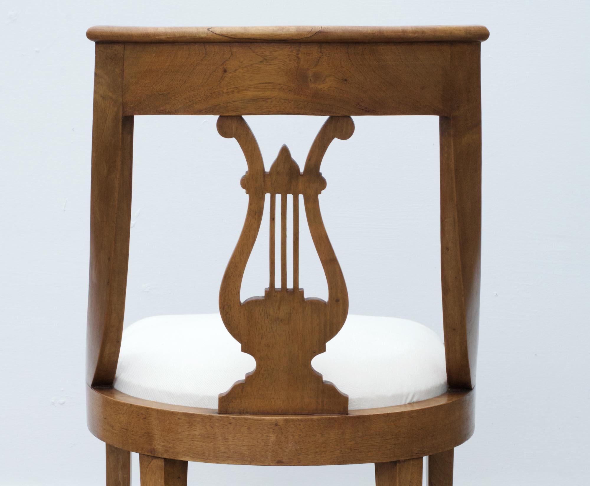 Neoclassical Lyre Back Game Table Chairs, Set of 4 For Sale 3