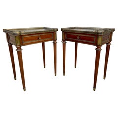 Neoclassical Mahogany Bedside Tables, 1920s, Set of 2