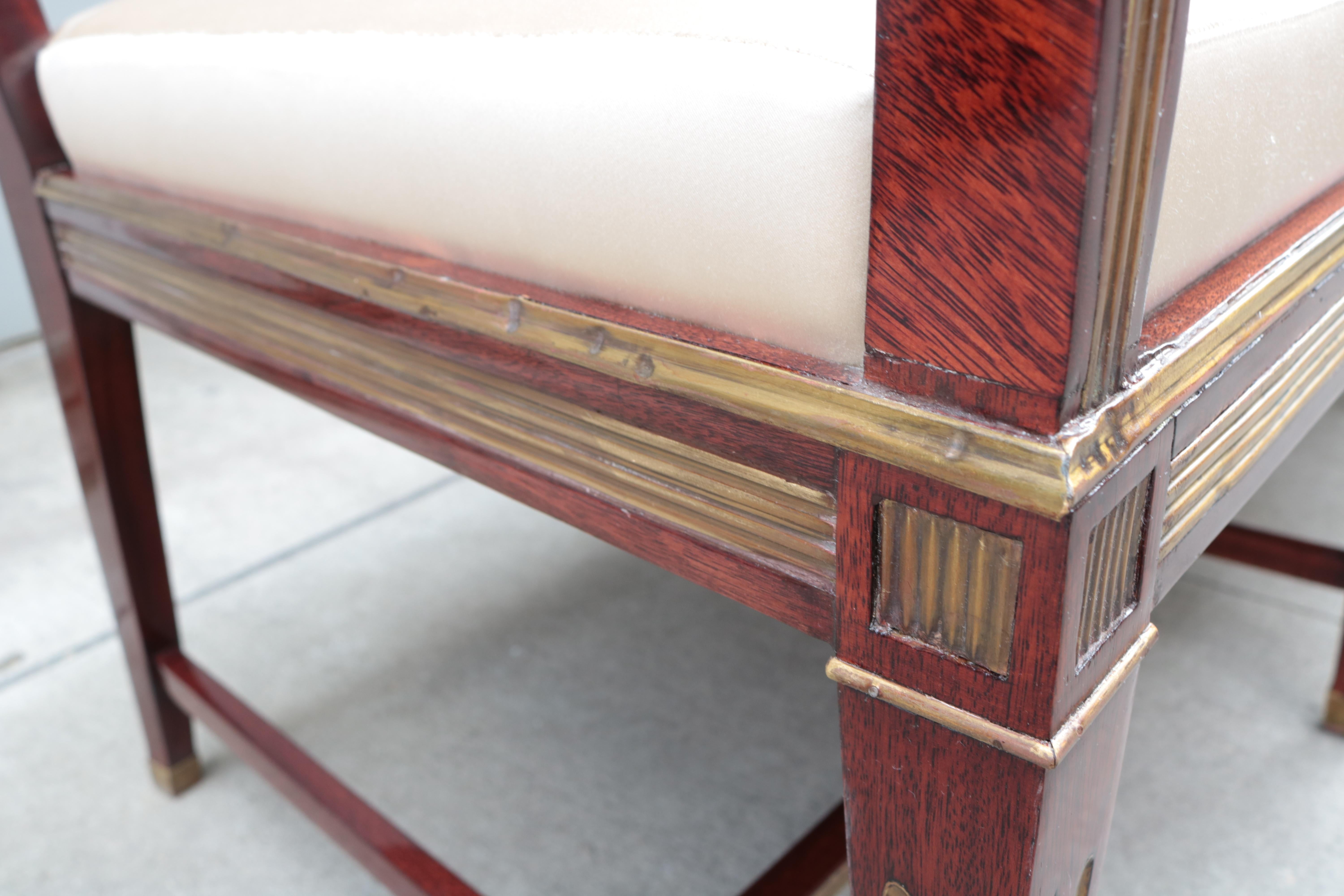 Neoclassical Mahogany Bench 1