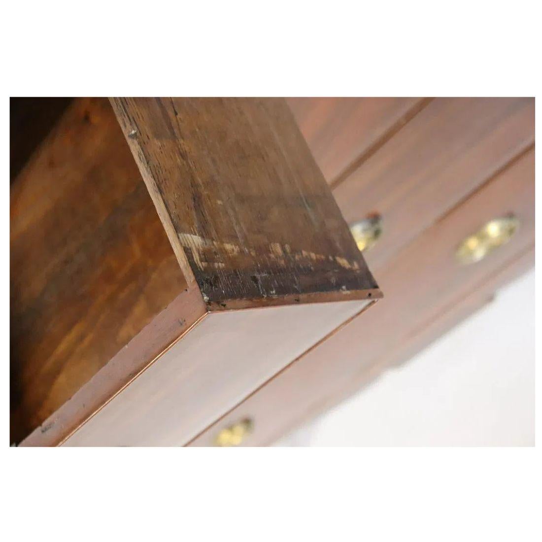 20th Century Neoclassical Mahogany Chest of Drawers With Brass Pulls For Sale