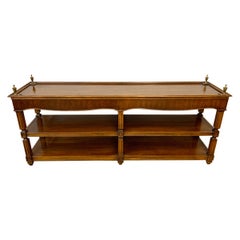 Neoclassical Mahogany Console Table Sofa Table with Shelves