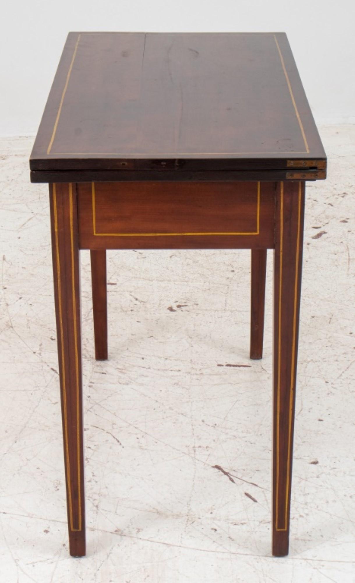 Neoclassical Mahogany Folding Table Console In Good Condition For Sale In New York, NY