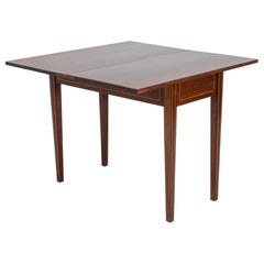 Neoclassical Mahogany Folding Table Console