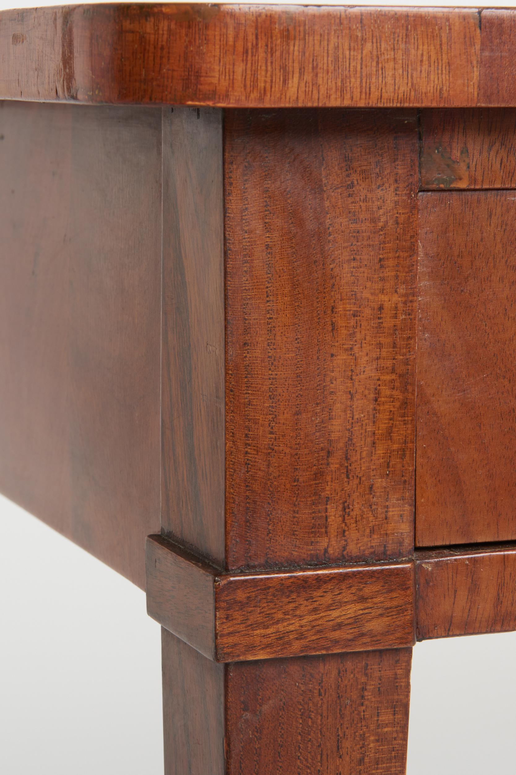 Neoclassical Mahogany Leather Top Desk 8