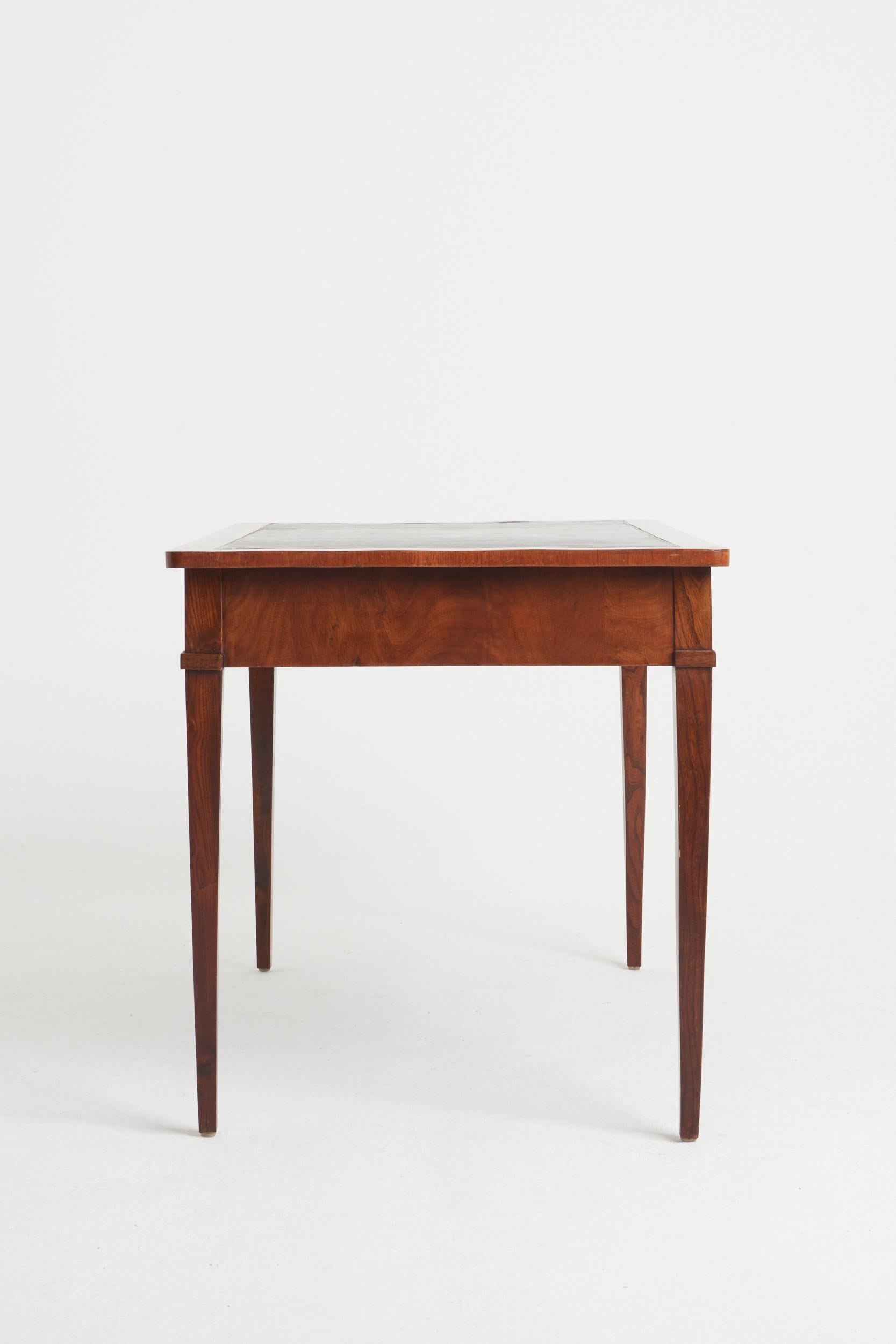 Neoclassical Mahogany Leather Top Desk 2