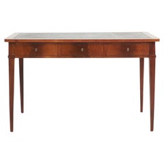 Neoclassical Mahogany Leather Top Desk