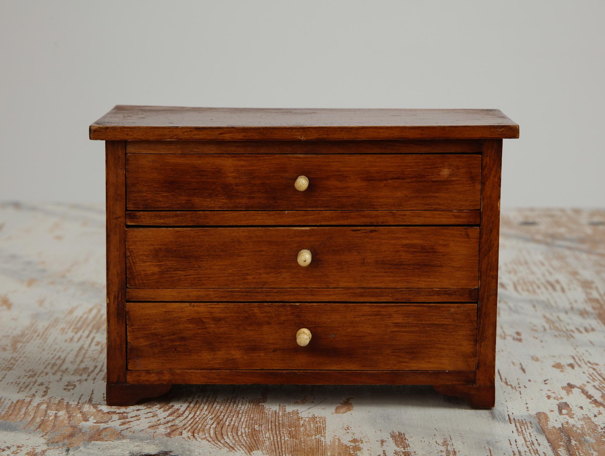 Veneer Neoclassical, Miniature Cabinetmakers Sample Commode / Box, Sweden, Circa 1800