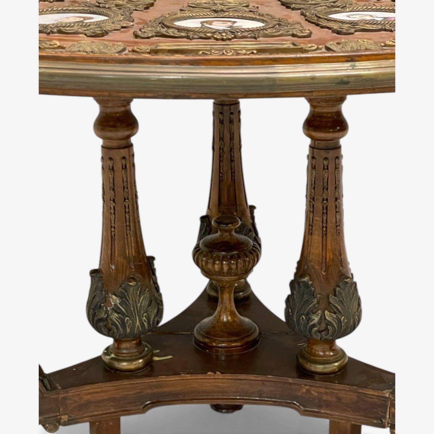 Neoclassical, Mahogany, Napoleonic Plaque Mounted Center Table, France, 1930s For Sale 4