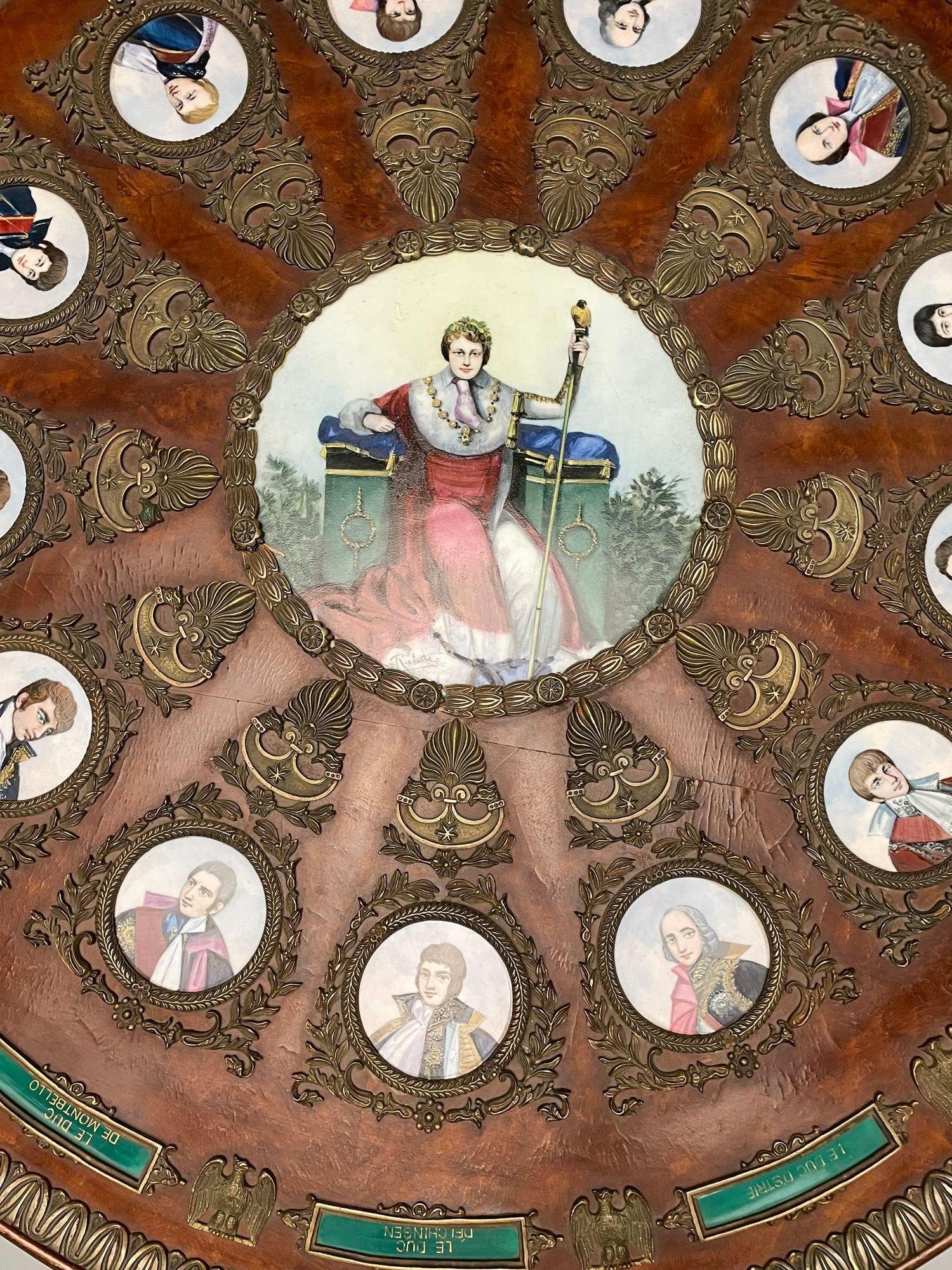 Neoclassical, Mahogany, Napoleonic Plaque Mounted Center Table, France, 1930s For Sale 1