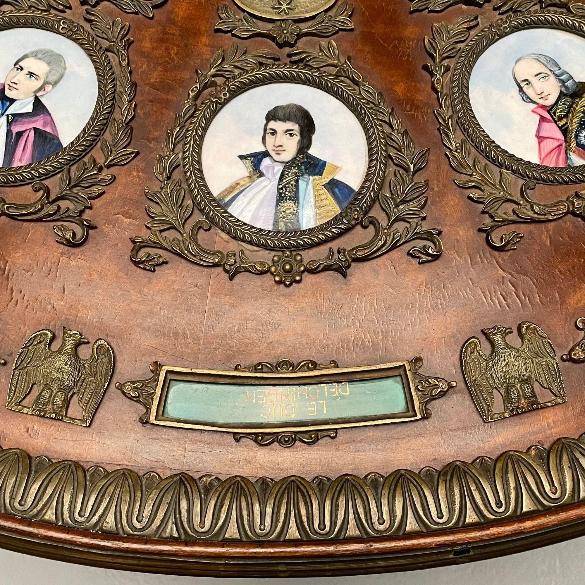 Neoclassical, Mahogany, Napoleonic Plaque Mounted Center Table, France, 1930s For Sale 2