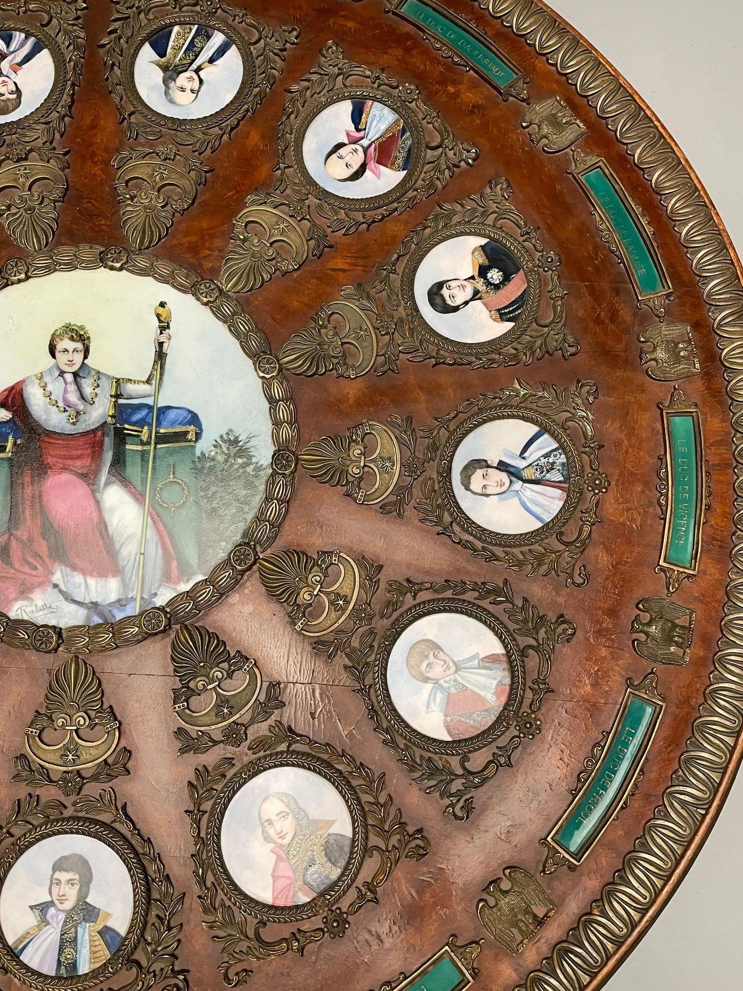 Neoclassical, Mahogany, Napoleonic Plaque Mounted Center Table, France, 1930s For Sale 3