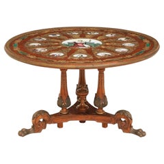 Neoclassical, Mahogany, Napoleonic Plaque Mounted Center Table, France, 1930s