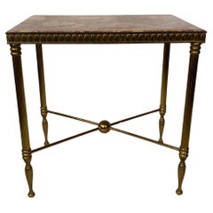 Tavolino in ottone e marmo in stile neoclassico Maison Bagues