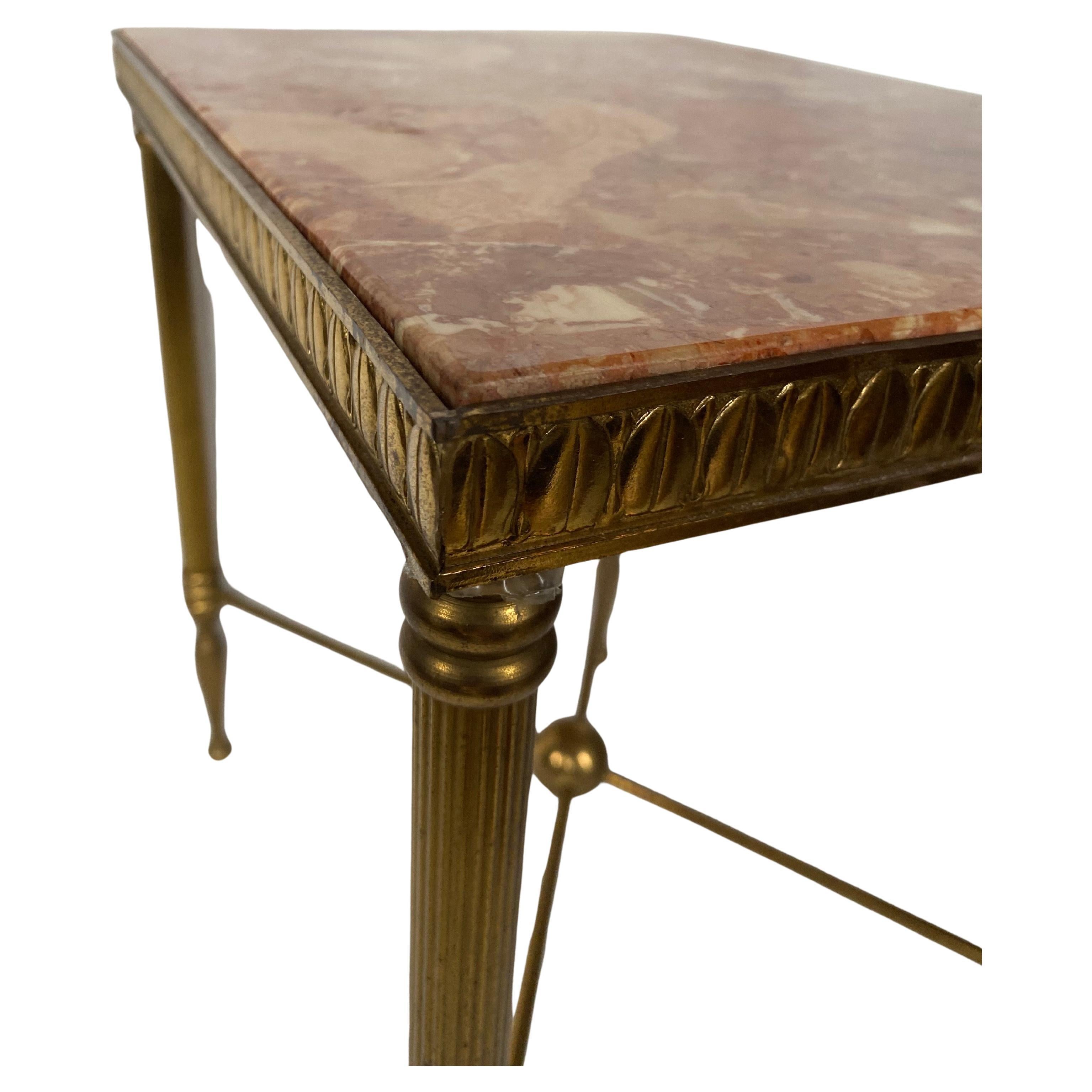 XX secolo Tavolino in ottone e marmo in stile neoclassico Maison Bagues in vendita