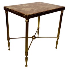 Neoklassizistischer Beistelltisch im Maison Bagues-Stil aus Messing und Marmor