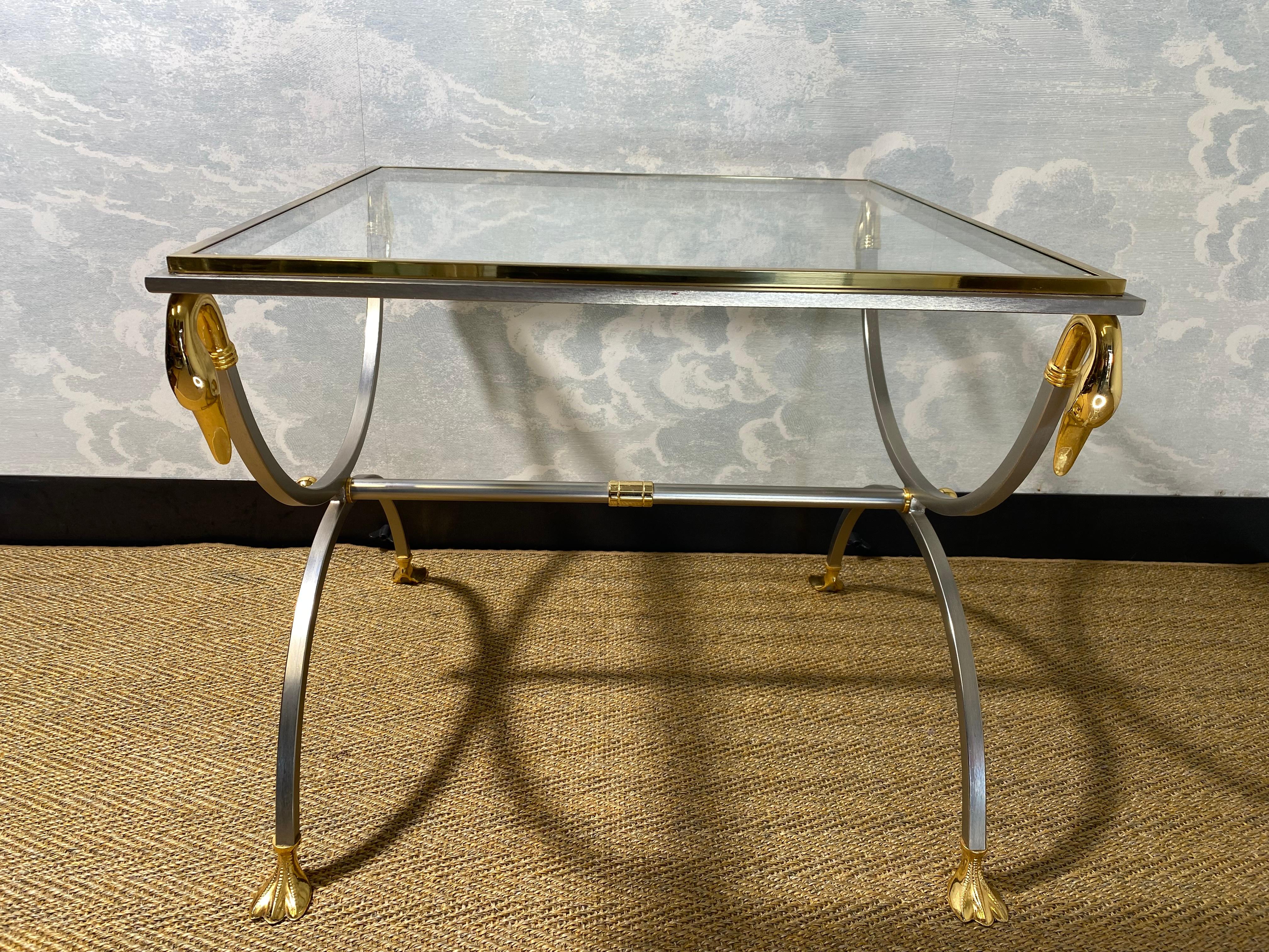 Table d'appoint néoclassique Maison Jansen Curule, France 1970 en vente 1