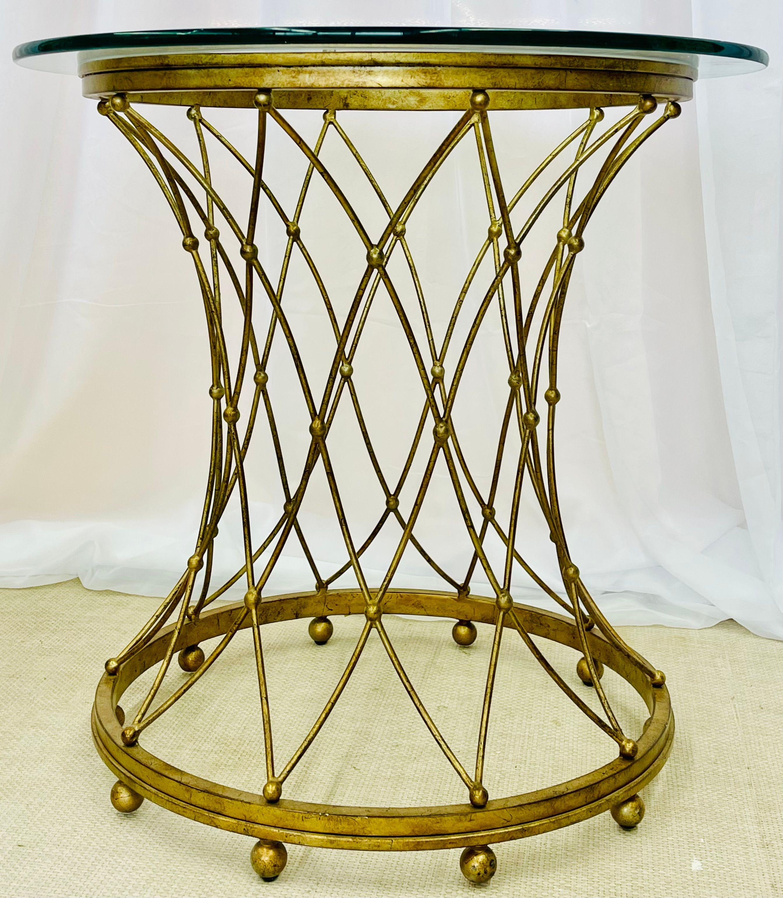 Neoclassical, Maison Jansen Style Round Gilt Metal Coffee Table, Side Table For Sale 7