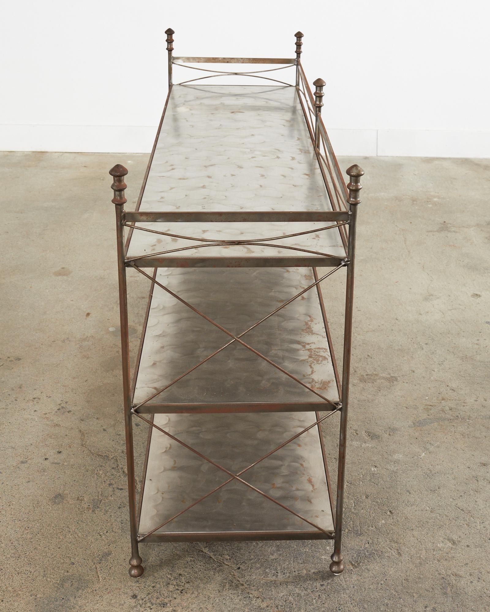 Neoclassical Maison Jansen Style Steel Three Shelf Bookcase 8