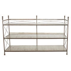 Neoclassical Maison Jansen Style Steel Three Shelf Bookcase